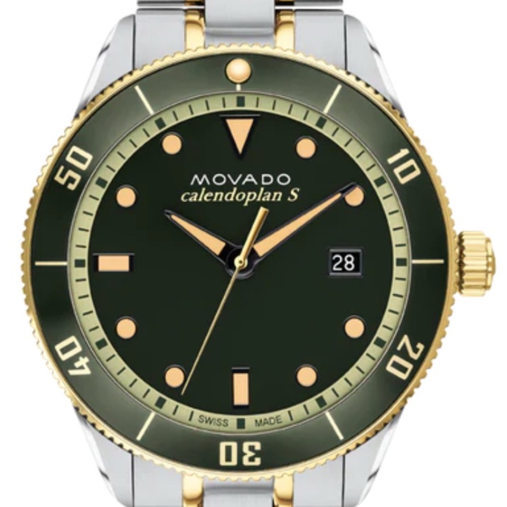 Movado Heritage Series Calendoplan S Green Dial Two-Tone Stainless men’s watch